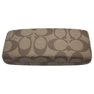 Coach‎ Eyeglasses Case Signature Brown Coated Canvas Hard Clamshell